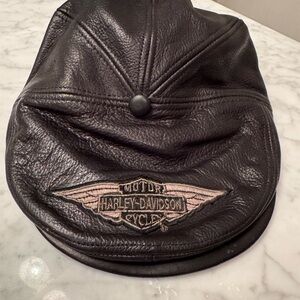 Harley-Davidson Black Leather Biker Hat